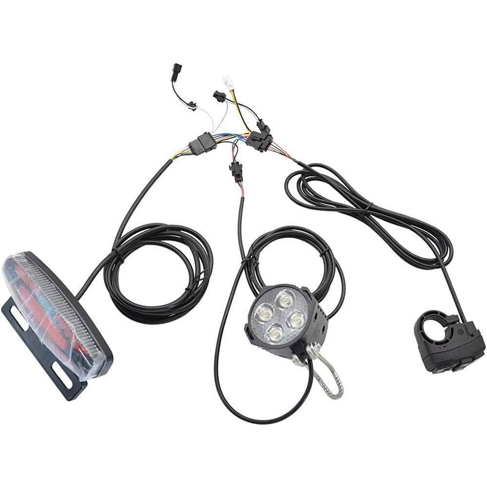 Alt View 2. RTMB - Ebike Headlight & Taillight Set, 24–48V LED Front & Rear Lights - Black.