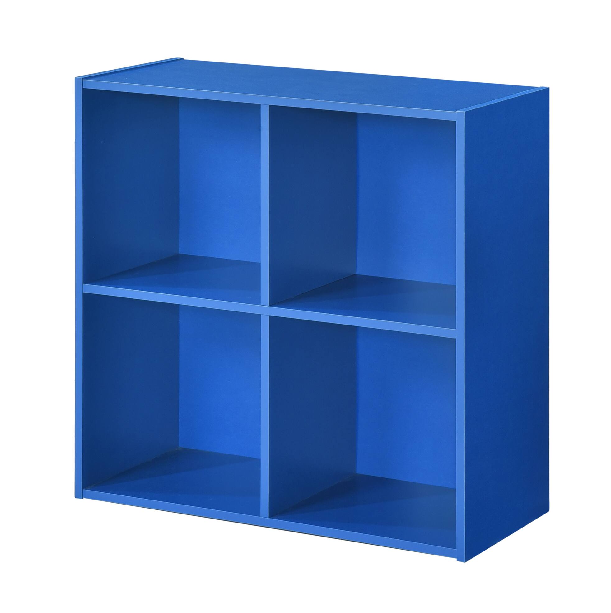Back. Kings Brand Furniture - Kings Brand Furniture George 4-Cube Children's Bookcase, Kids Toy Storage Shelf Organizer - Blue.