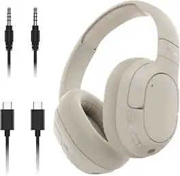 Belkin - SoundForm Isolate Noise Cancelling Over-Ear Headphones Hybrid Active Noise Cancelling, 60H Playtime - Sand