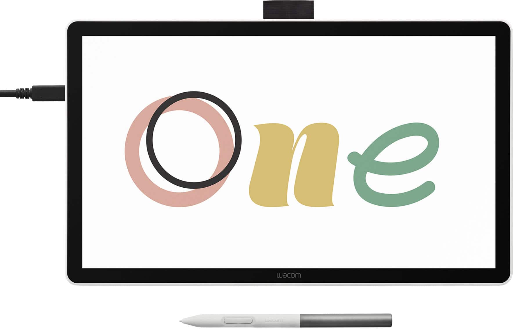 Wacom - One 14 (2025) Pen Display Drawing Tablet - White - Front_Zoom