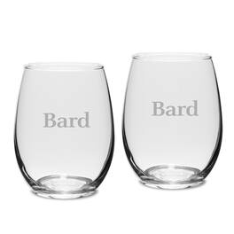 Jardine - Bard College Raptors Team 15oz. 2-Piece Stemless Wine Glass Set - Multicolor