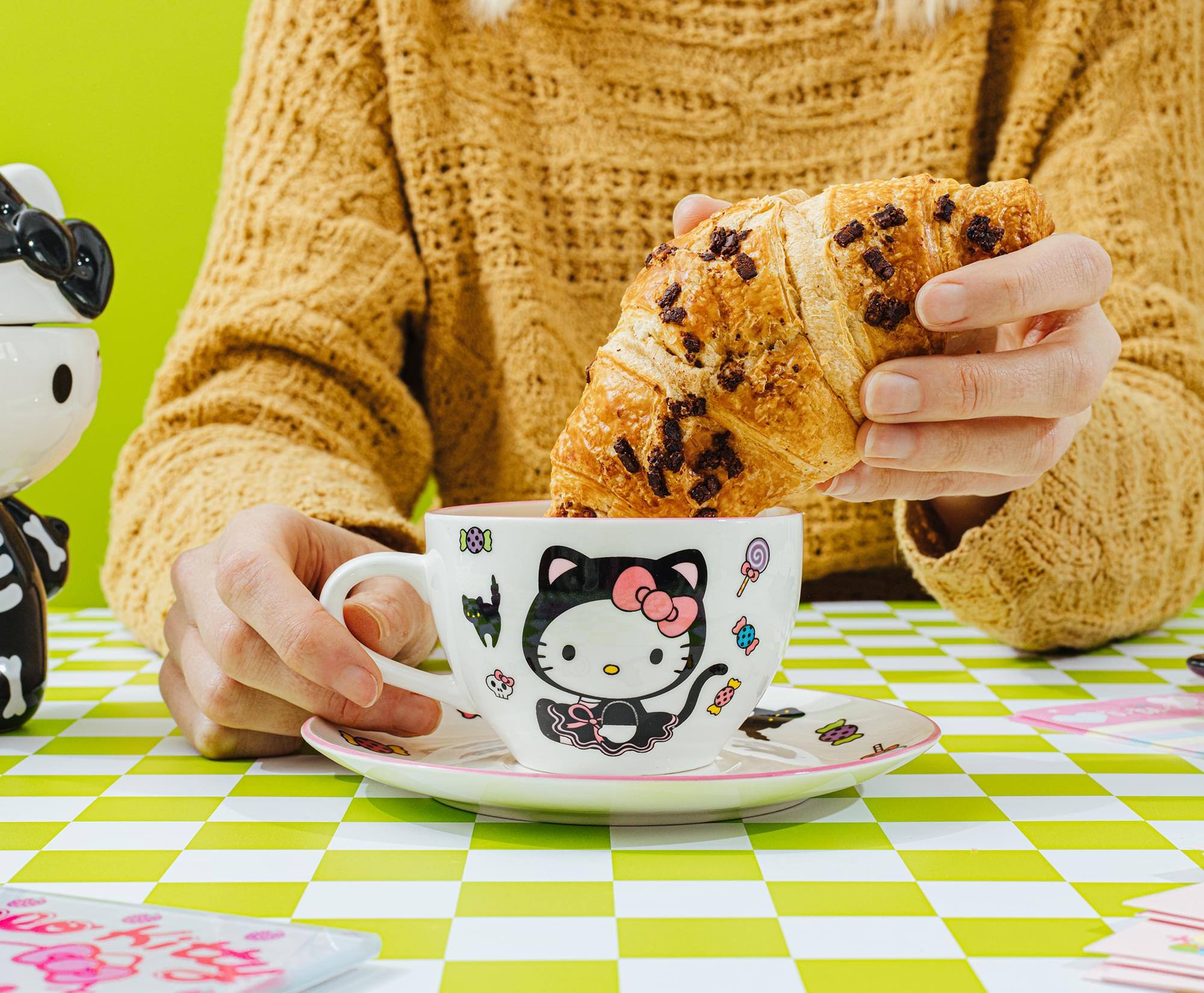 Silver Buffalo Sanrio Hello Kitty Cat Bone China Teacup and Saucer