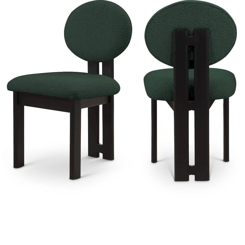Meridian Furniture - Napa Boucle Fabric Dining Chair, Set of 2 - Green
