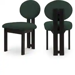 Meridian Furniture - Napa Boucle Fabric Dining Chair, Set of 2 - Green