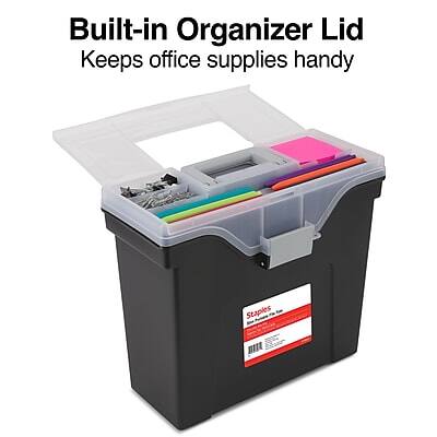 Built-in Organizer Lid  
Keeps office supplies handy