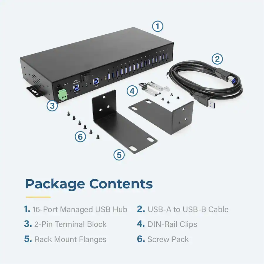 Usb Rack Coolgear 16 Port USB Hub USB Type A Advanced Port Management Dual ...