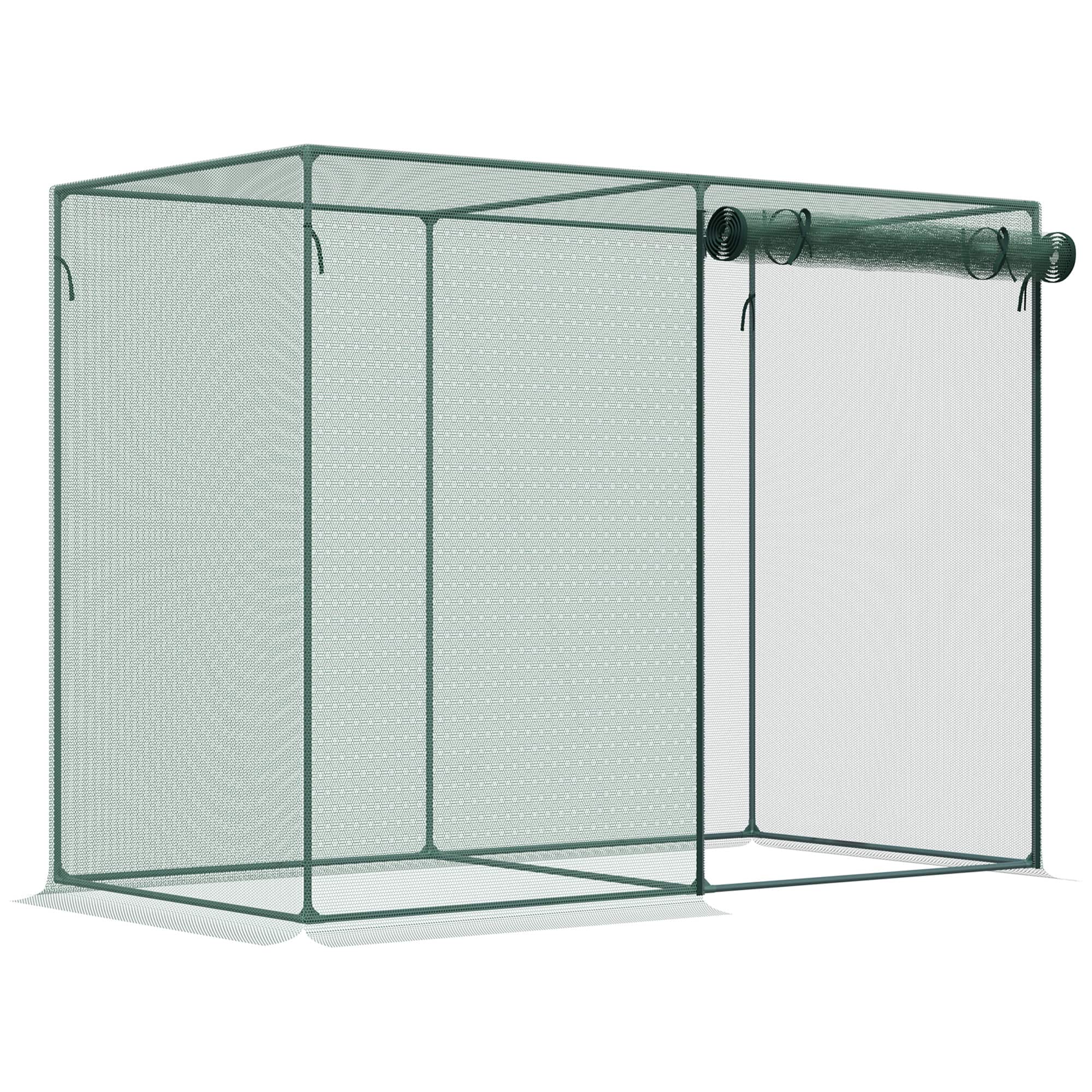 Outsunny - x 3ft Crop Cages for Garden, Plant Protectors from Animals, Two Zippered Doors, Storage Bag - Green