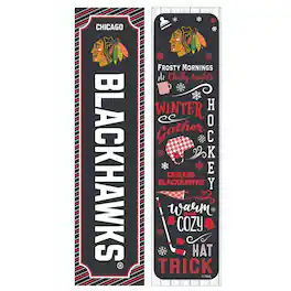 Evergreen Enterprises - Chicago Blackhawks 47" Double Sided Winter Leaner Fan Sign - Multicolor