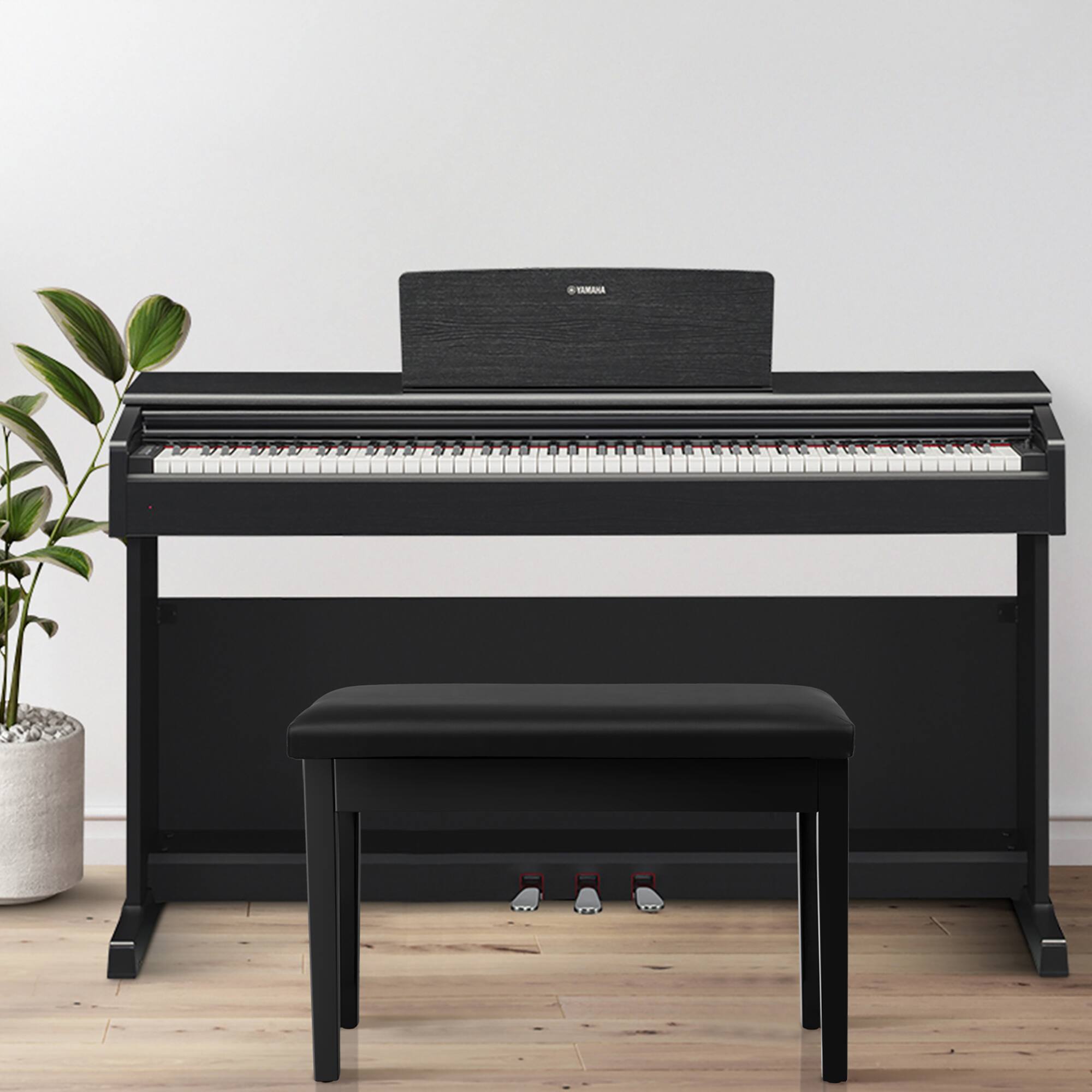 Alt View 3. Costway - Costway PU Leather Piano Bench Padded Double Duet Keyboard Seat Storage - Black.