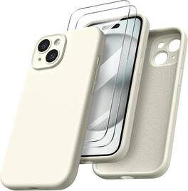 Ornarto - Designed for iPhone 15 Case with 2X Screen Protector, Liquid Silicone Protective Case 6.1" - Starlight