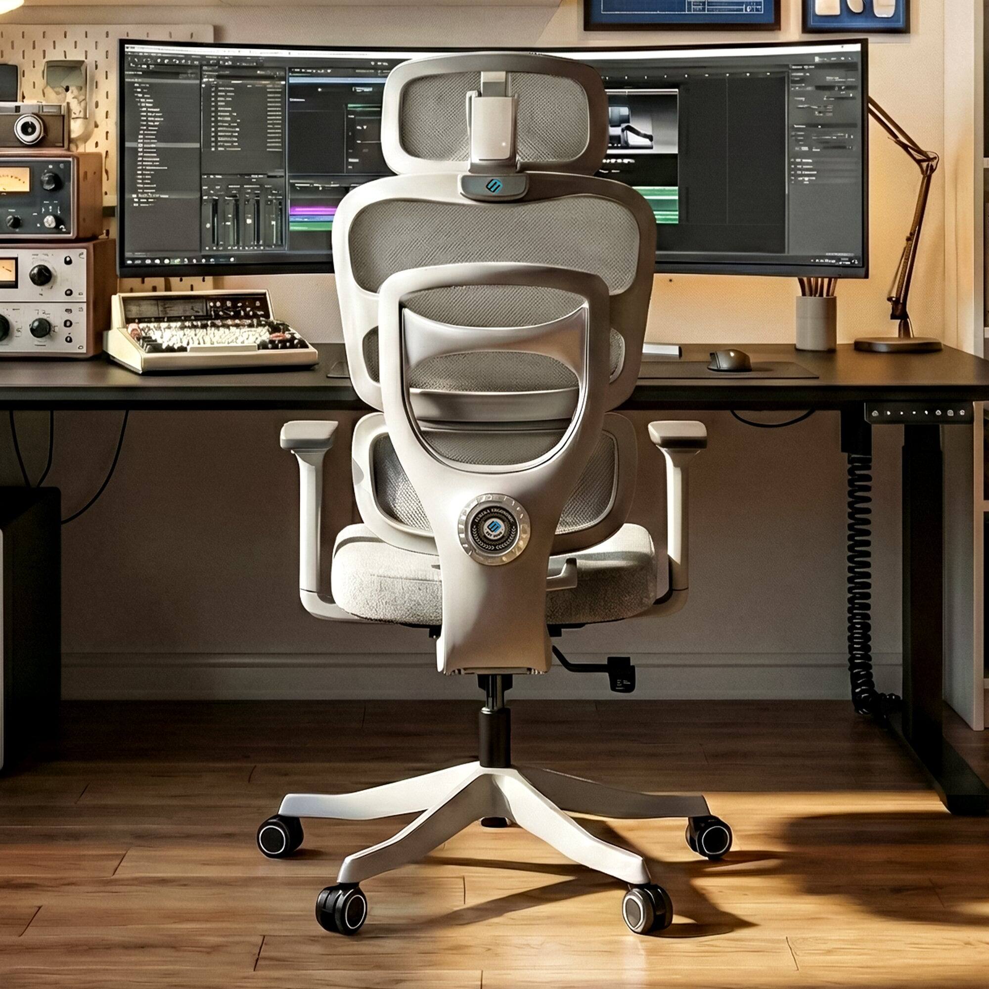 Alt View 2. Eureka Ergonomic - Ergonomic Gaming Chair with Adjustable Lumbar Support & 4D Headrest 3D Arms - Silver Gray.