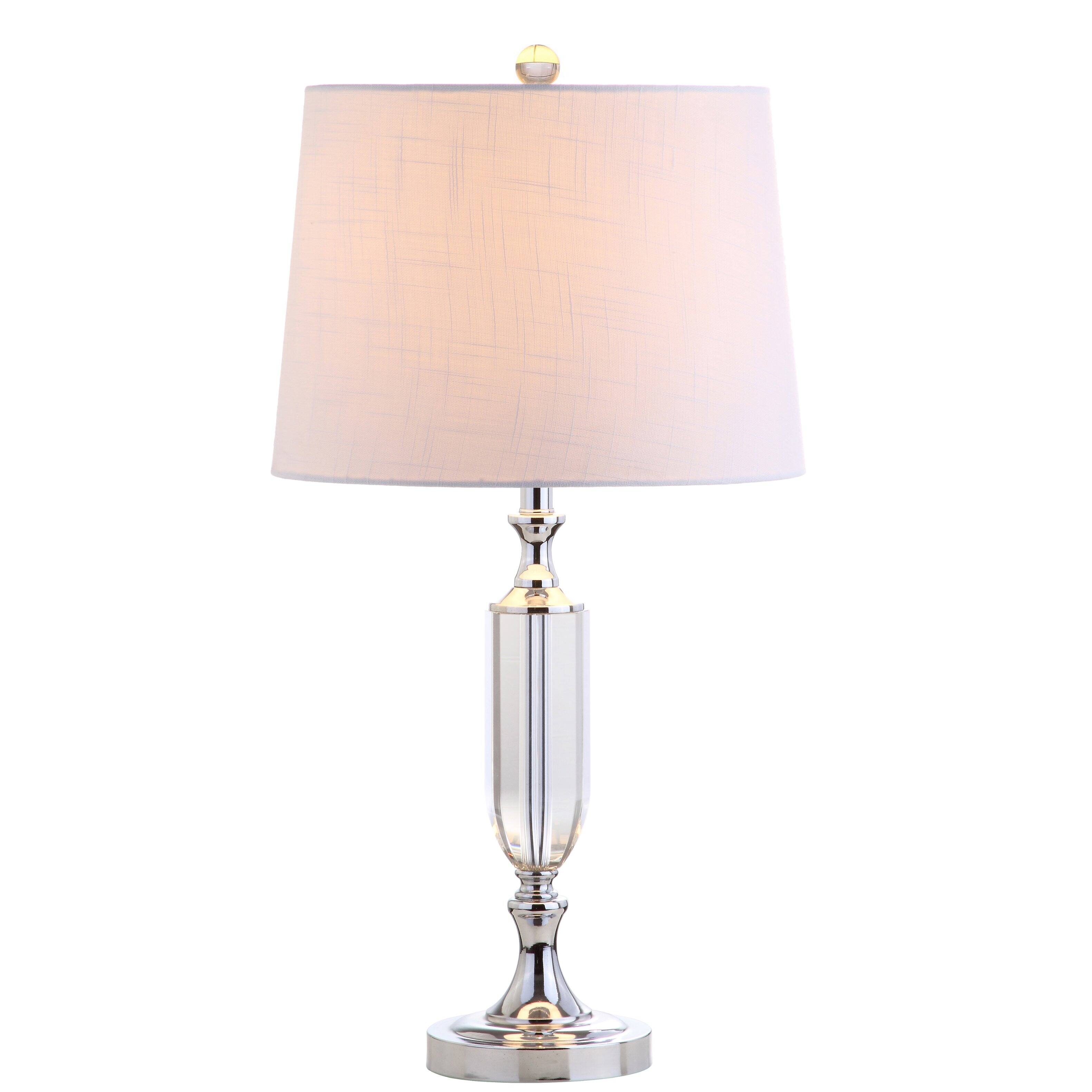 Front. Jonathan Y - Bella 27" Crystal LED Table Lamp, Clear - Clear.