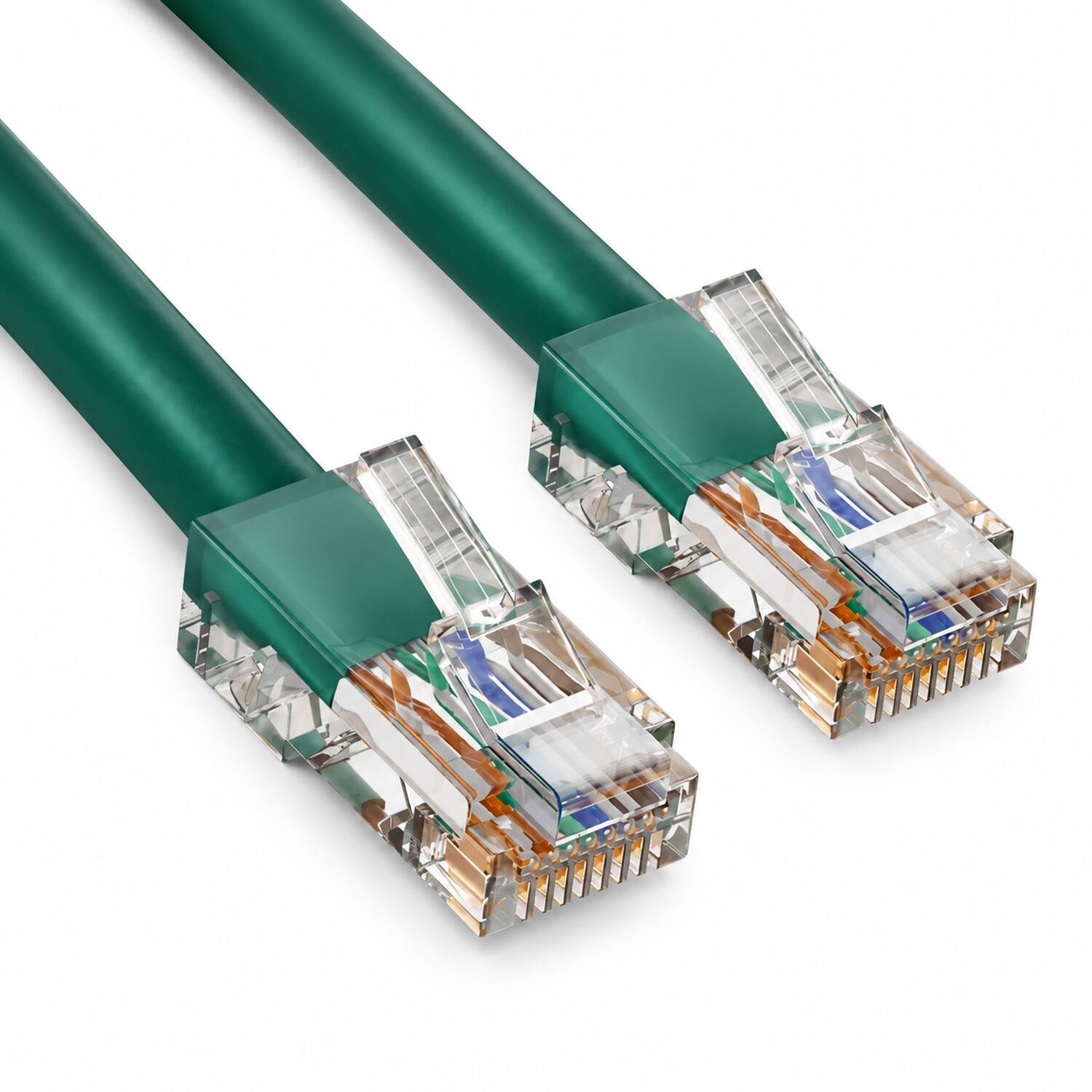 Front. Sanoxy - 100ft Cat5e Ethernet Cable, 350MHz UTP Network Patch Cord, Green, RJ45 Connectors, 24AWG Stranded Copper - Green.
