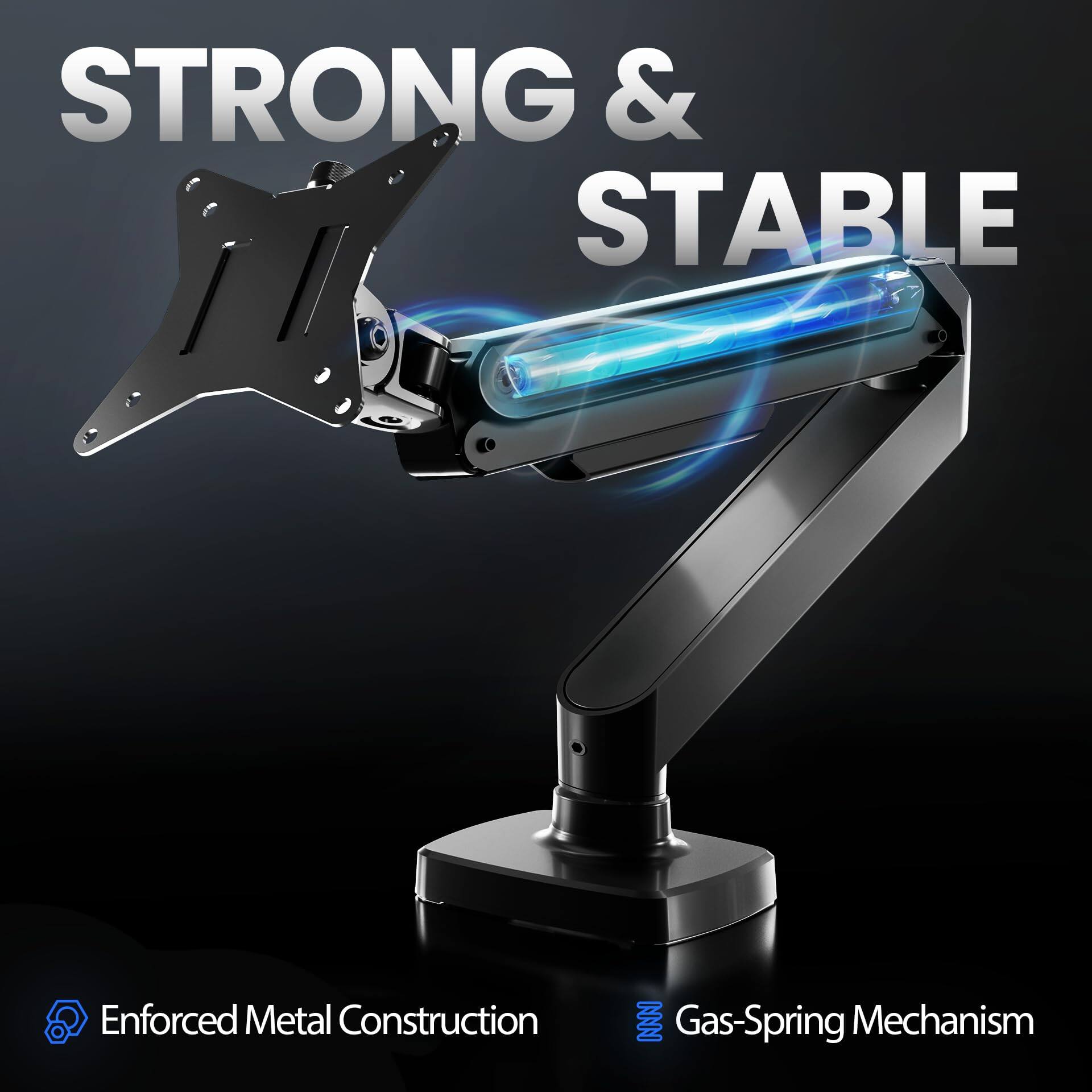 STRONG & STABLE

Enforced Metal Construction

Gas-Spring Mechanism