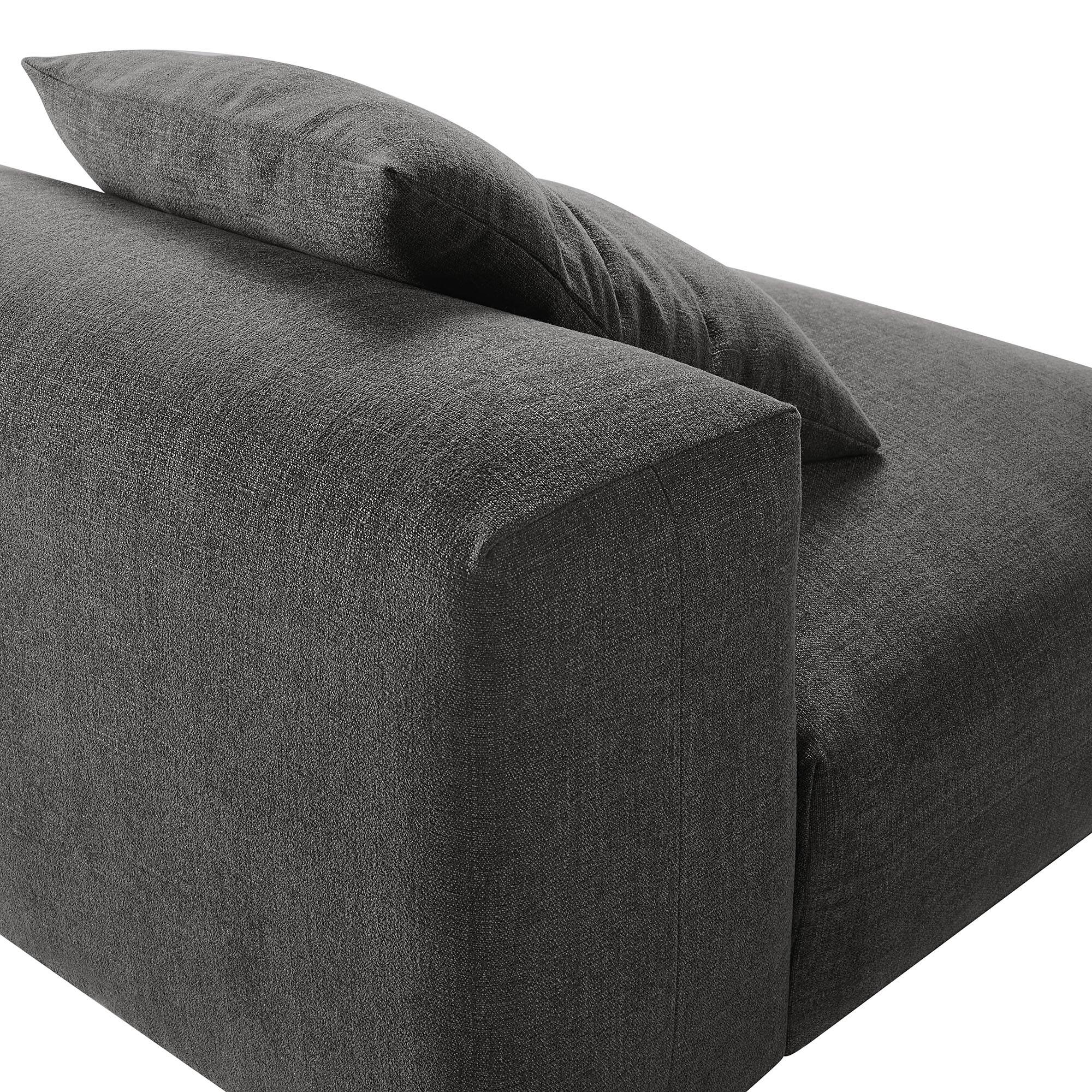 Alt View 6. Modway - Solace Modular Upholstered Fabric Armless Chair by Modway - Charcoal.