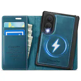 Dteck - for Samsung Galaxy Z Fold 8 Detachabe Magnetic Phone Case, PU Leather RFID Blocking Credit Card Slots Folio Cover - Green