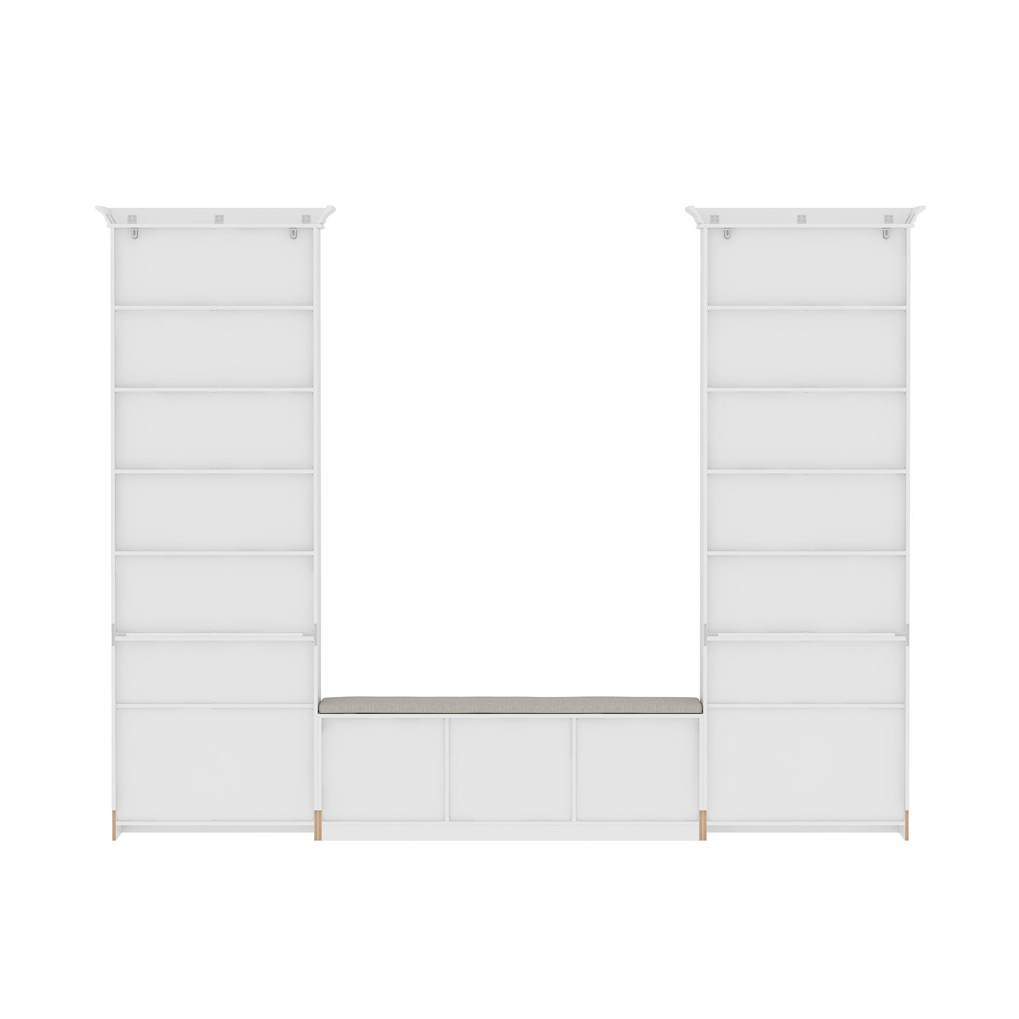 Back. Famapy - Famapy Multifunctional Display & Storage Cabinet: Safety - First Design for Elegant Organization - White.