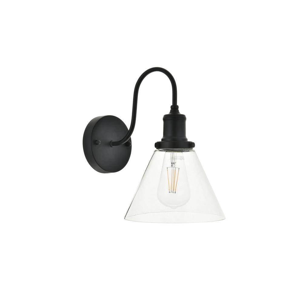 Alt View 9. Living District - Histoire 1 light black Wall Sconce - Black And Clear.