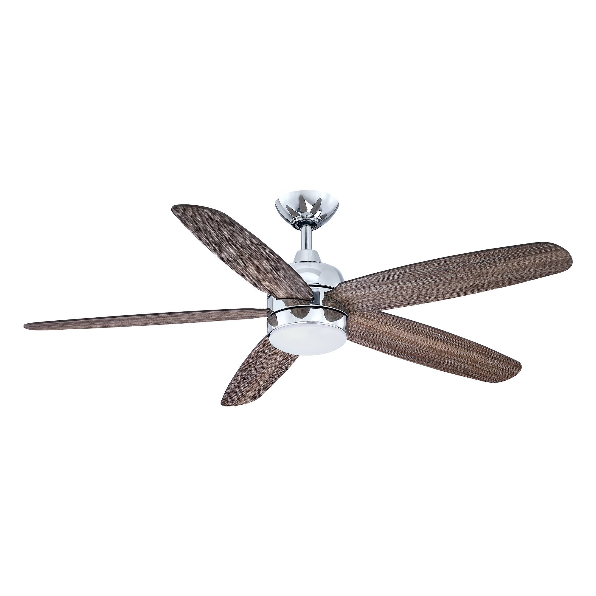 Alt View 8. Parrot Uncle - Modern 52" Chrome Reversible Blades Ceiling Fan with Light and Remote - Chrome.