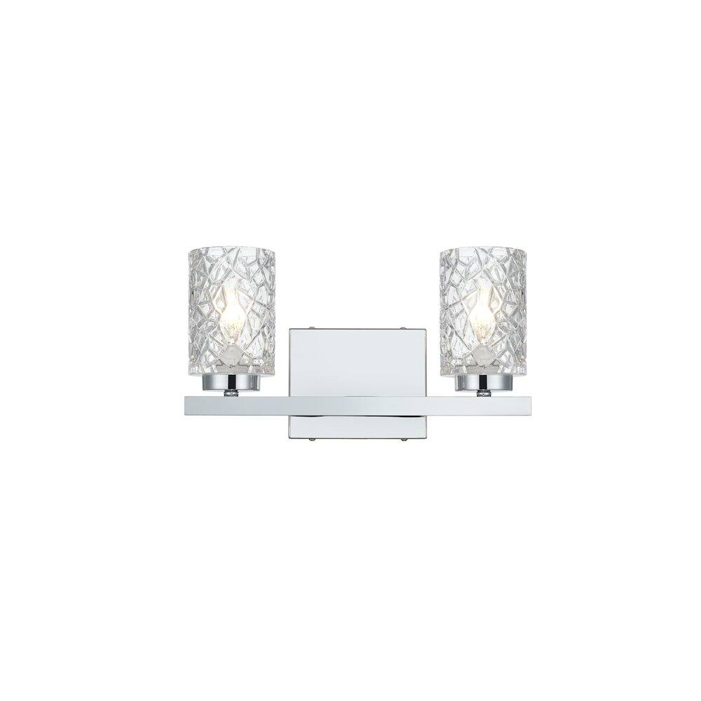 Back. Living District - Cassie 14 inch Wall Sconce in Chrome - Chrome And Clear.