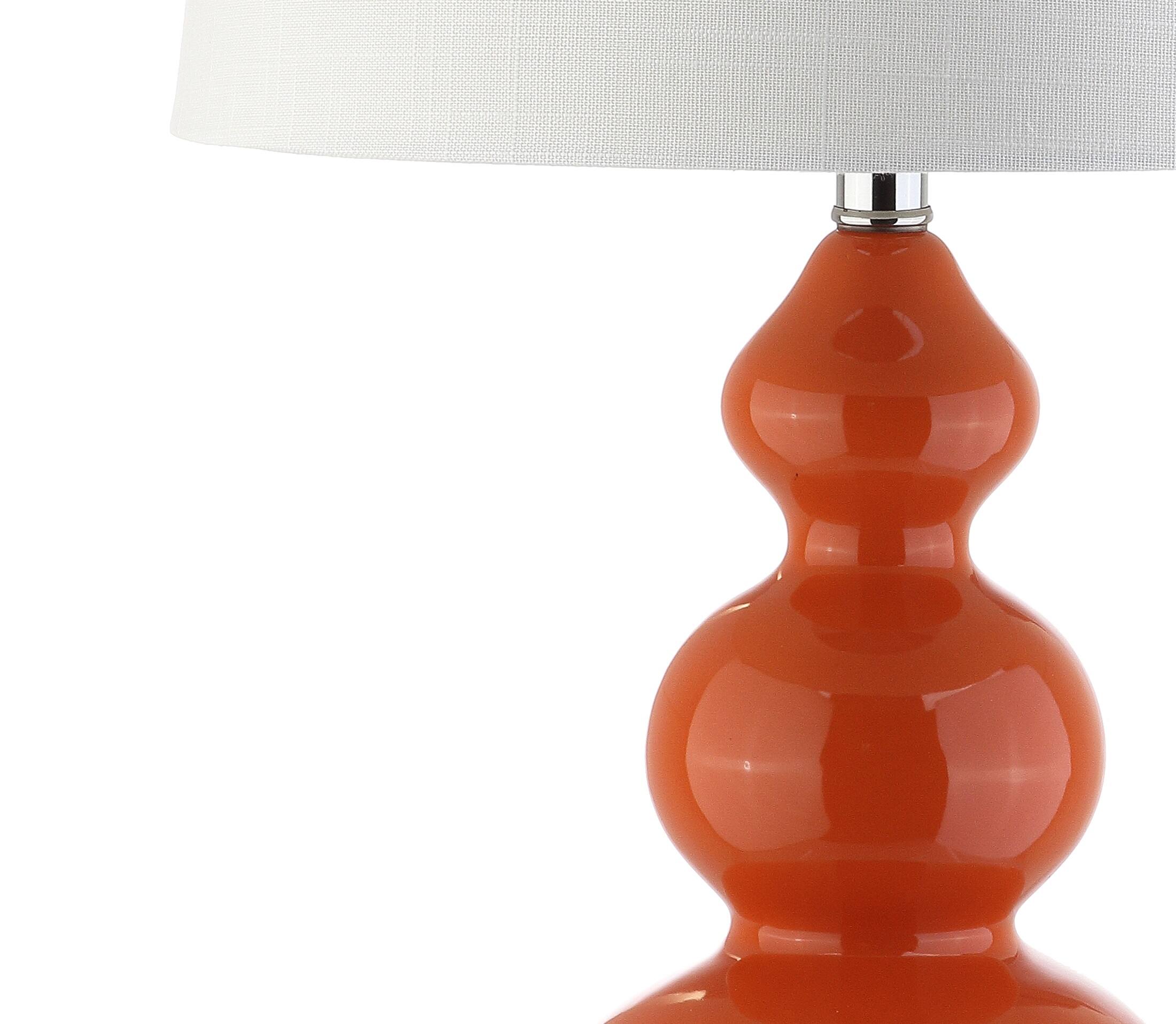 Alt View 6. Jonathan Y - Bowen 27.5" Contemporary Transitional Ceramic Gourd LED Table Lamp, Coral - Coral.