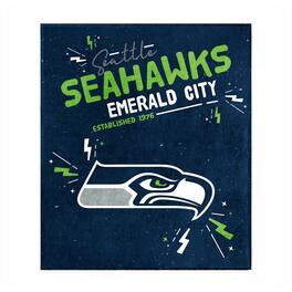 Logo Brands - Seattle Seahawks 60" x 70" Plush Throw Blanket - Multicolor