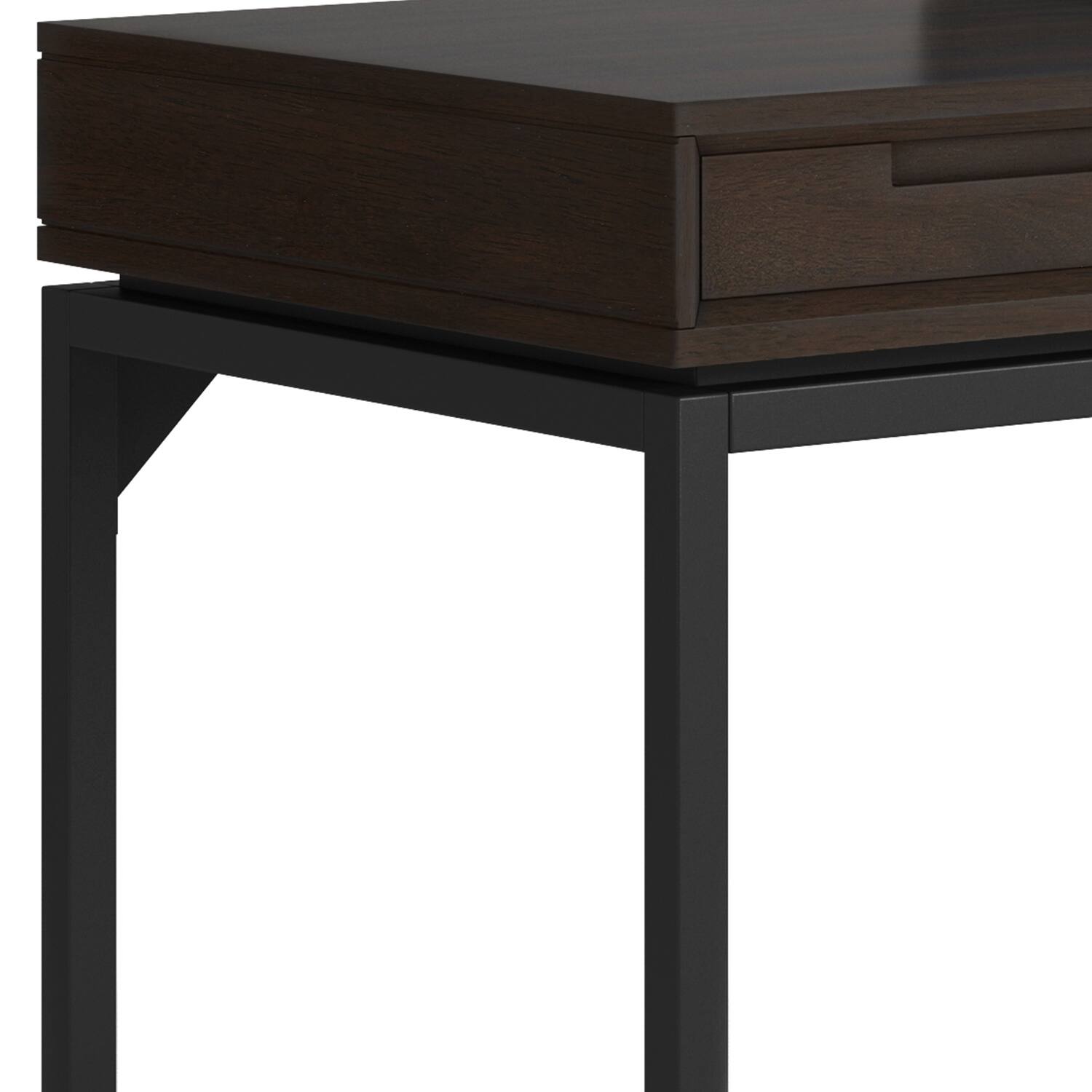 Alt View 4. Simpli Home - Banting SOLID HARDWOOD Modern Industrial 60 inch Wide Desk in Hickory Brown - Hickory Brown.