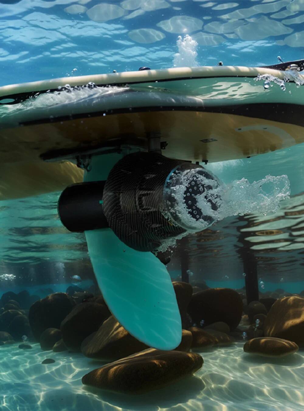 Back. Asiwo - U1 Universal Water Scooter with Smartwatch-enabled Control - Grey.