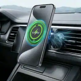 Esoulk - iPhone 17 Pro Max Magnetic Wireless Car Charger, 25W Qi2 Fast Charging Mount, MagSafe Compatible Air Vent Mount - Black