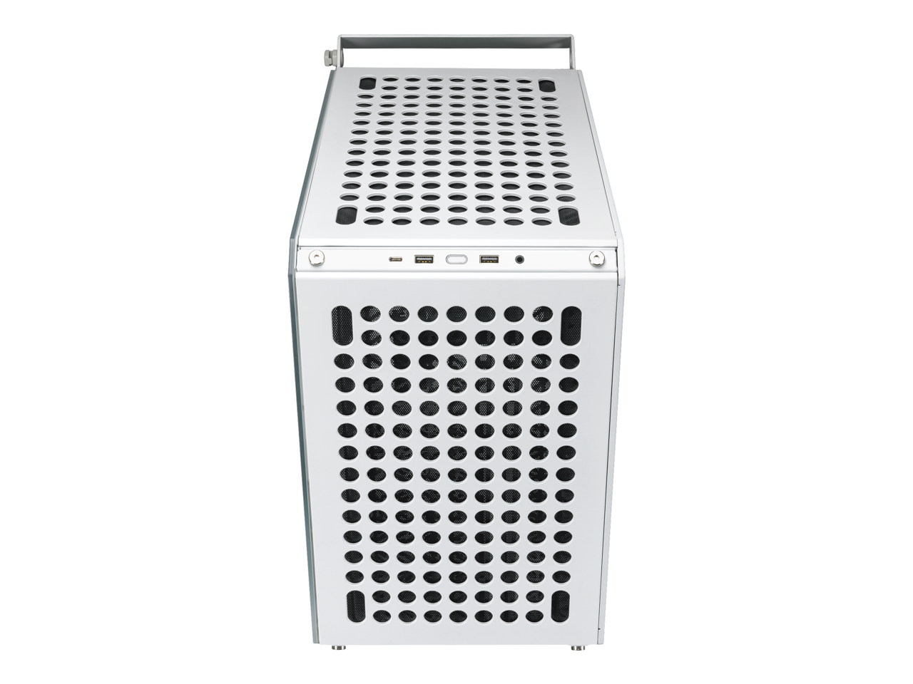 Alt View 7. Cooler Master - Cooler Master QUBE 500 Flatpack White Small ATX Gaming Case, Tempered Glass, Vertical GPU, USB-C, Handle (Q500-WGNN-S00) - White.