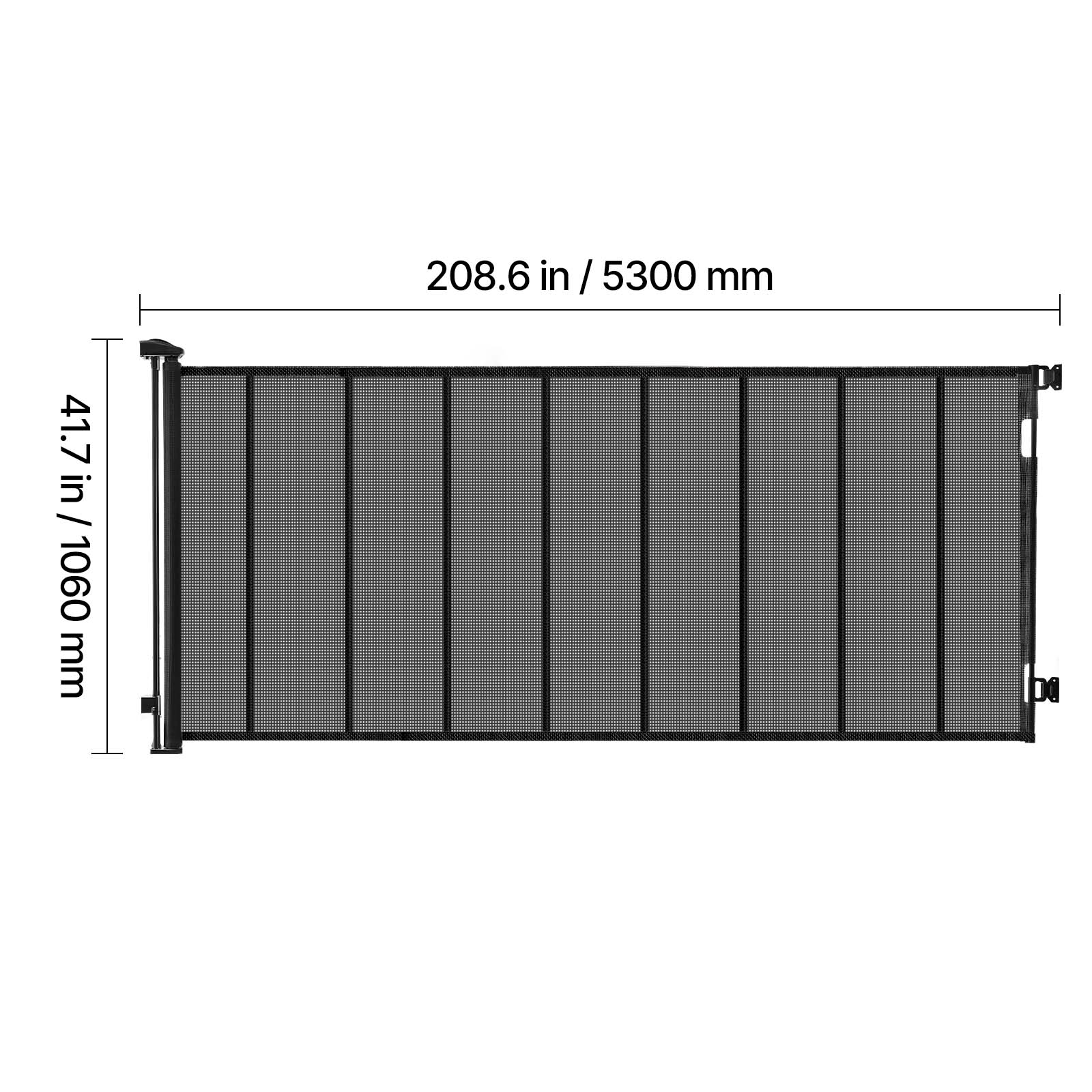 41.7 in / 1060 mm  
208.6 in / 5300 mm