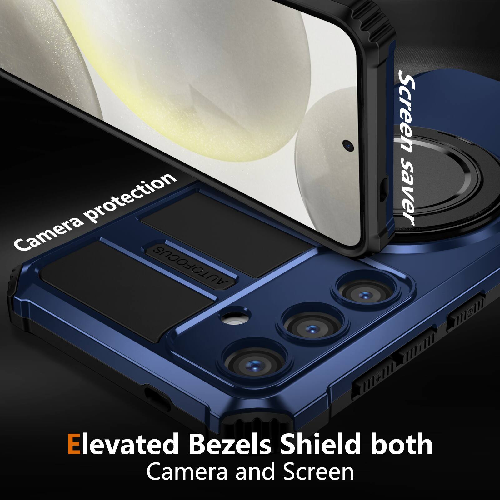 Elevated Bezels Shield both Camera and Screen

Camera protection

Screen saver