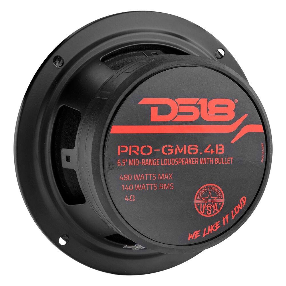 D518 PRO-GM6.4B  
6.5" MID-RANGE LOUDSPEAKER WITH BULLET  
480 WATTS MAX  
140 WATTS RMS  
4Ω  
DESIGNED & ENGINEERED USA  
WE LIKE IT LOUD
