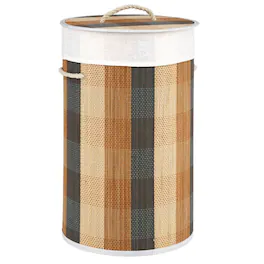 Boyel Living - Multicolor Laundry Hamper with Removable Machine Washable Liner 13.2 Gal - Brown Blue Beige