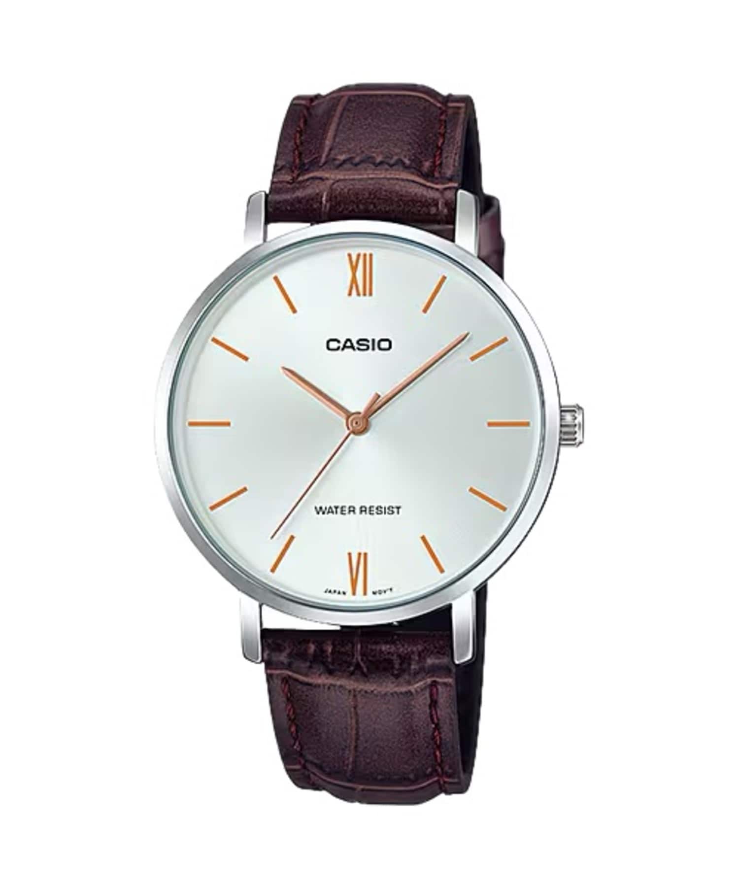 Casio - Women’s Silver Dial Brown Leather Strap Watch - LTP-VT01L-7B2UDF - Gold price history on PriceWatchPro