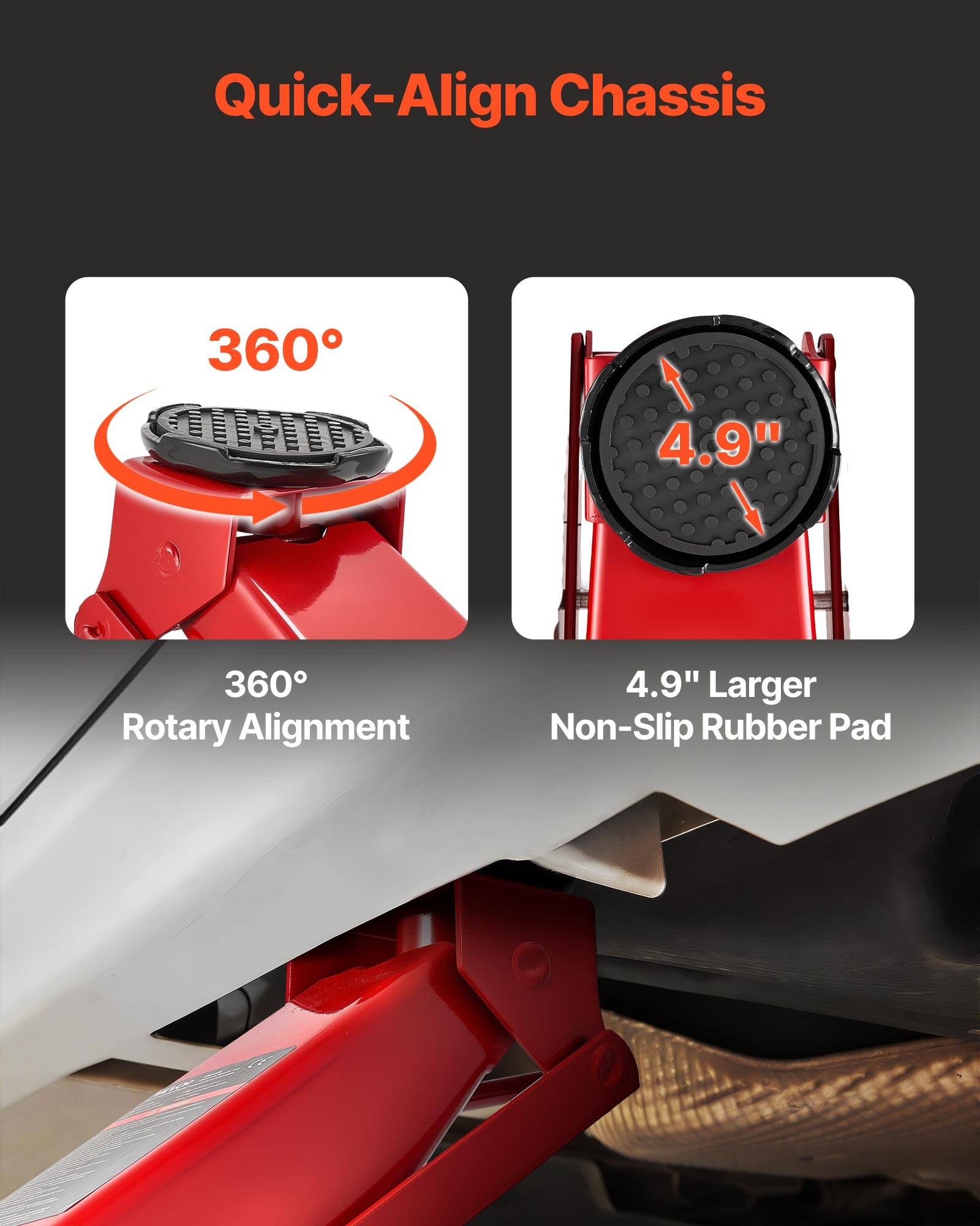 Quick-Align Chassis

360° Rotary Alignment

4.9" Larger Non-Slip Rubber Pad
