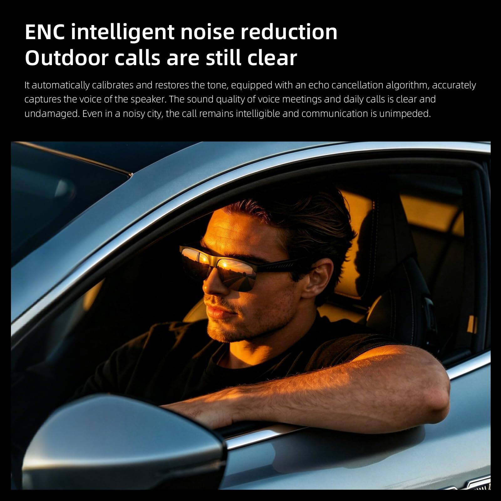 ENC intelligent noise reduction  
Outdoor calls are still clear  

It automatically calibrates and restores the tone, equipped with an echo cancellation algorithm, accurately captures the voice of the speaker. The sound quality of voice meetings and daily calls is clear and undamaged. Even in a noisy city, the call remains intelligible and communication is unimpeded.