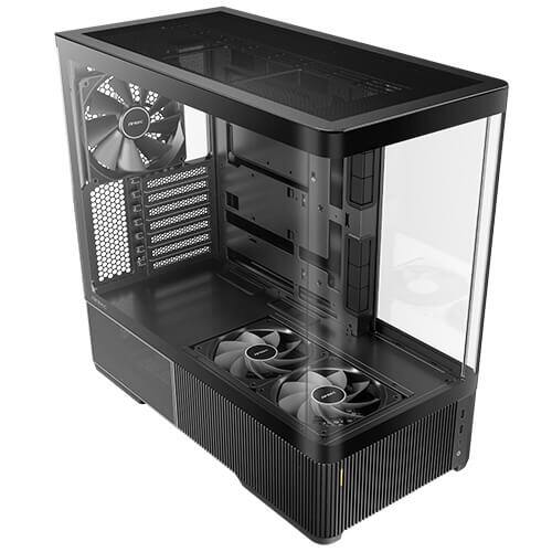Angle. Antec - C6 Curve Air Mid-Tower Case, Panoramic Tempered Glass, 3 PWM Fans Included ATX Case - Black.