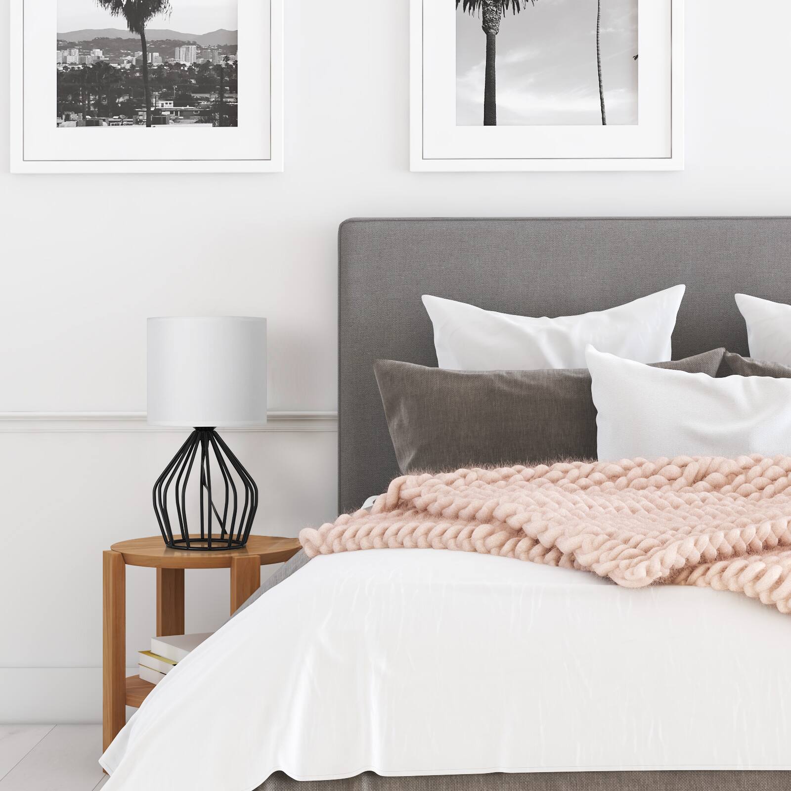 Alt View 2. Oumilen - Industrial Bedside Table Lamp Living Room Lounge Light Geometric Nightstand Lamp.