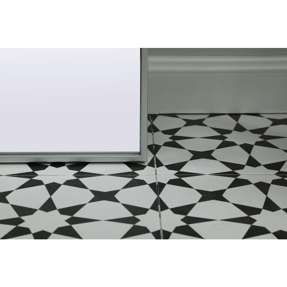 Alt View 2. Elegant Decor - Metal Frame Arch Full Length Mirror 32x76 Inch in Silver - Silver.