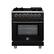 Front. Forno Appliances - Massimo 4.32 Cu. Ft. Freestanding Dual Fuel True Convection Range with Air Fryer Basket - Black.