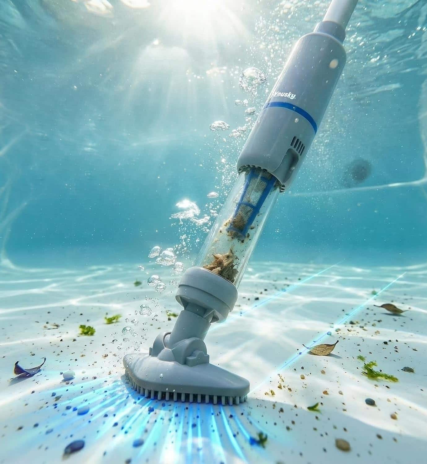 YouSky - Handheld Hot Tub Vacuum Cordless Spa Vacuum Cleaner with 2 Brush Heads and Telescopic Pole Rechargeable Pool Vacuum - Light Gray price history on PriceWatchPro
