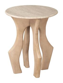 Hivvago - Eda Side Table - White & Natural
