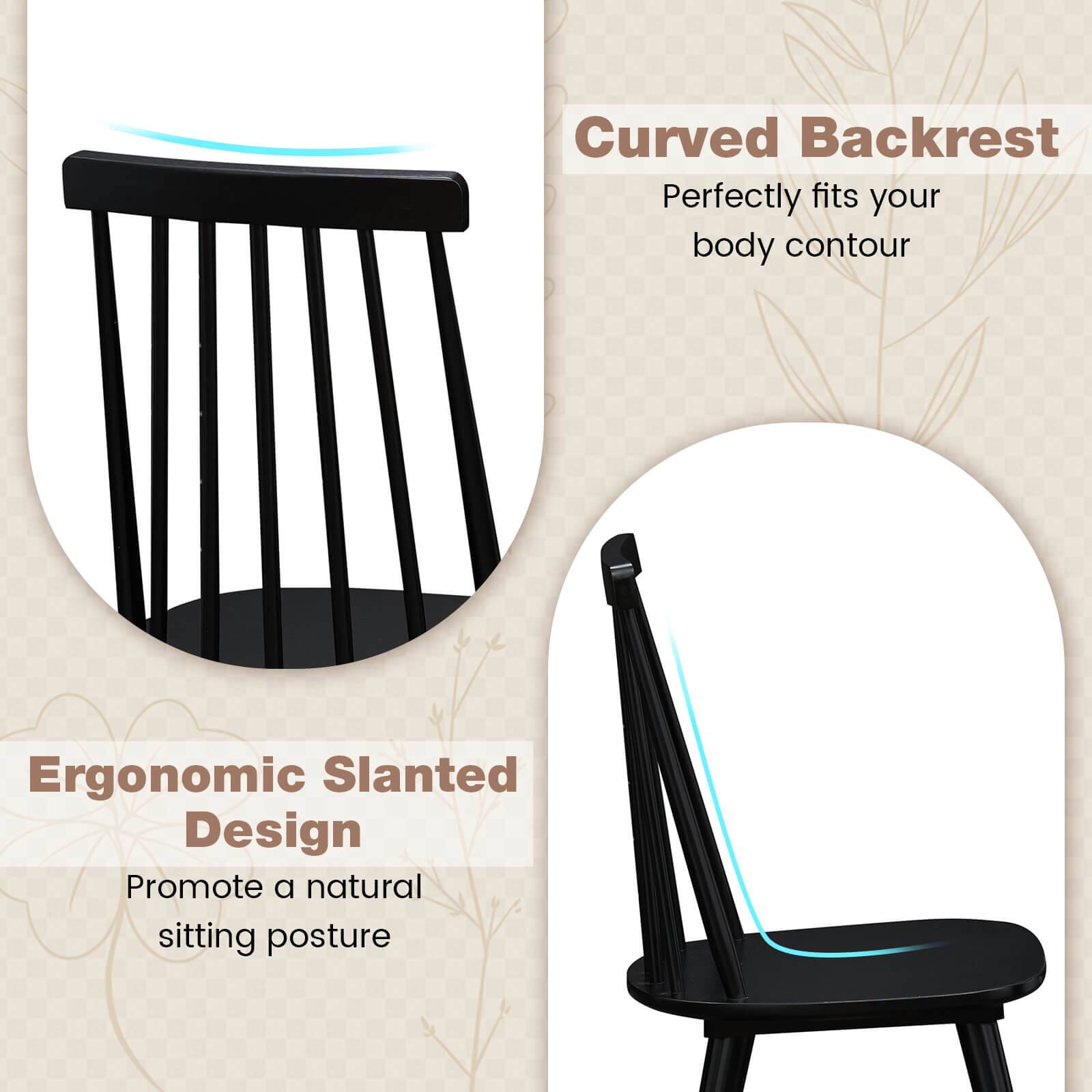 Curved Backrest  
Perfectly fits your body contour  

Ergonomic Slanted Design  
Promote a natural sitting posture