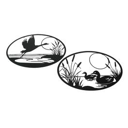 Mayrich Company - Set of 2 Metal Goose And Ducks Wall Art Decorative Sculpture Home Decor - Black
