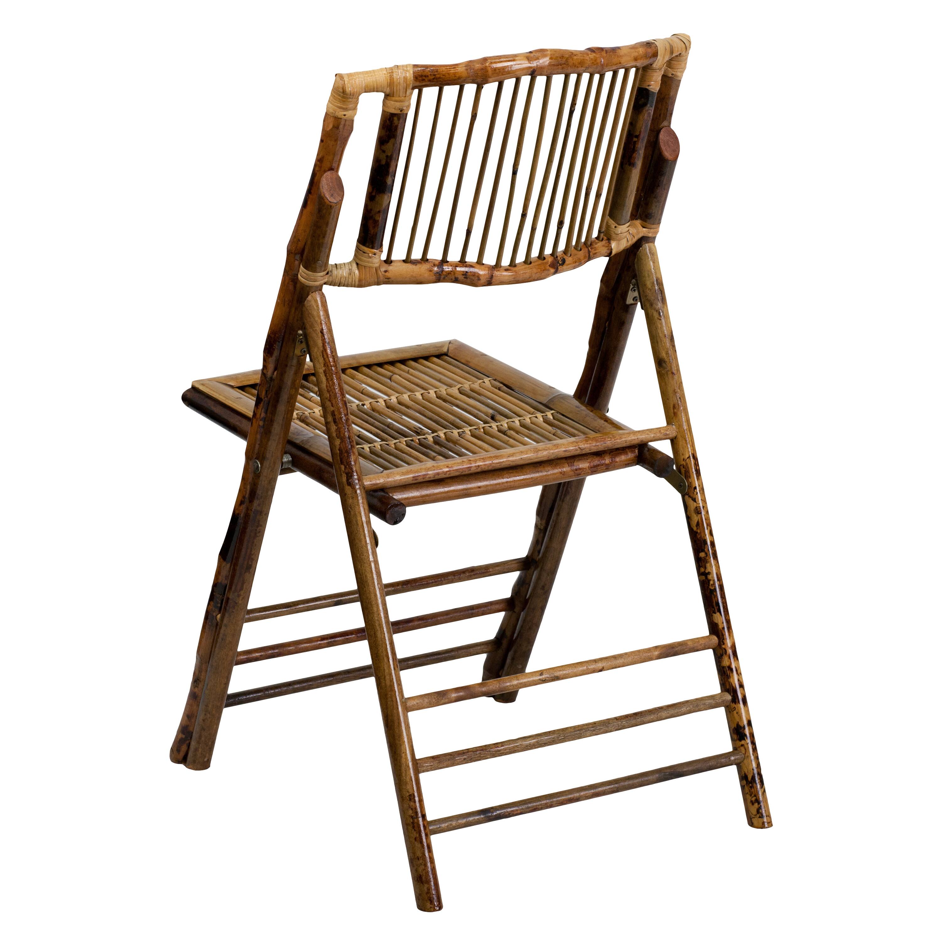 Alt View 5. Emma + Oliver - Bamboo Folding Chairs | Set of 2 Bamboo Wood Folding Chairs - Bamboo.