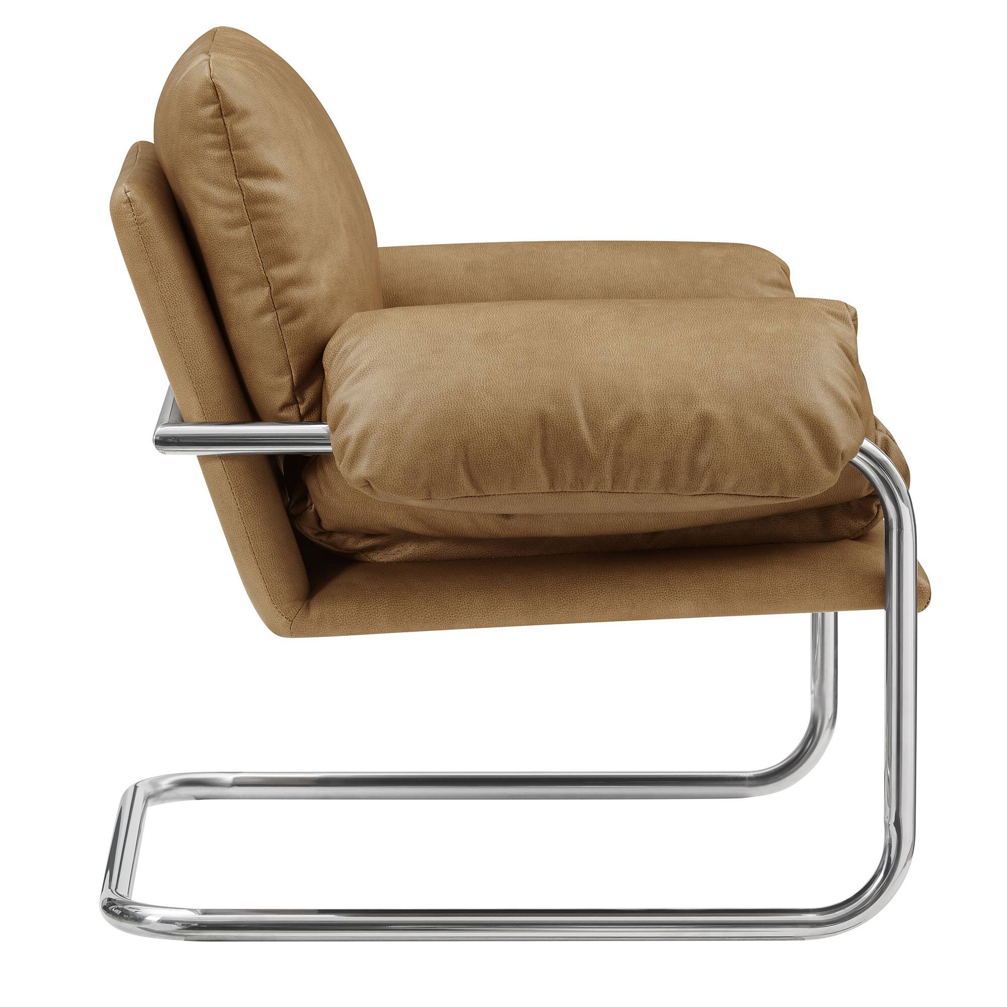 Alt View 2. Modway - Ansel Vegan Leather Accent Chair by Modway - Toast.