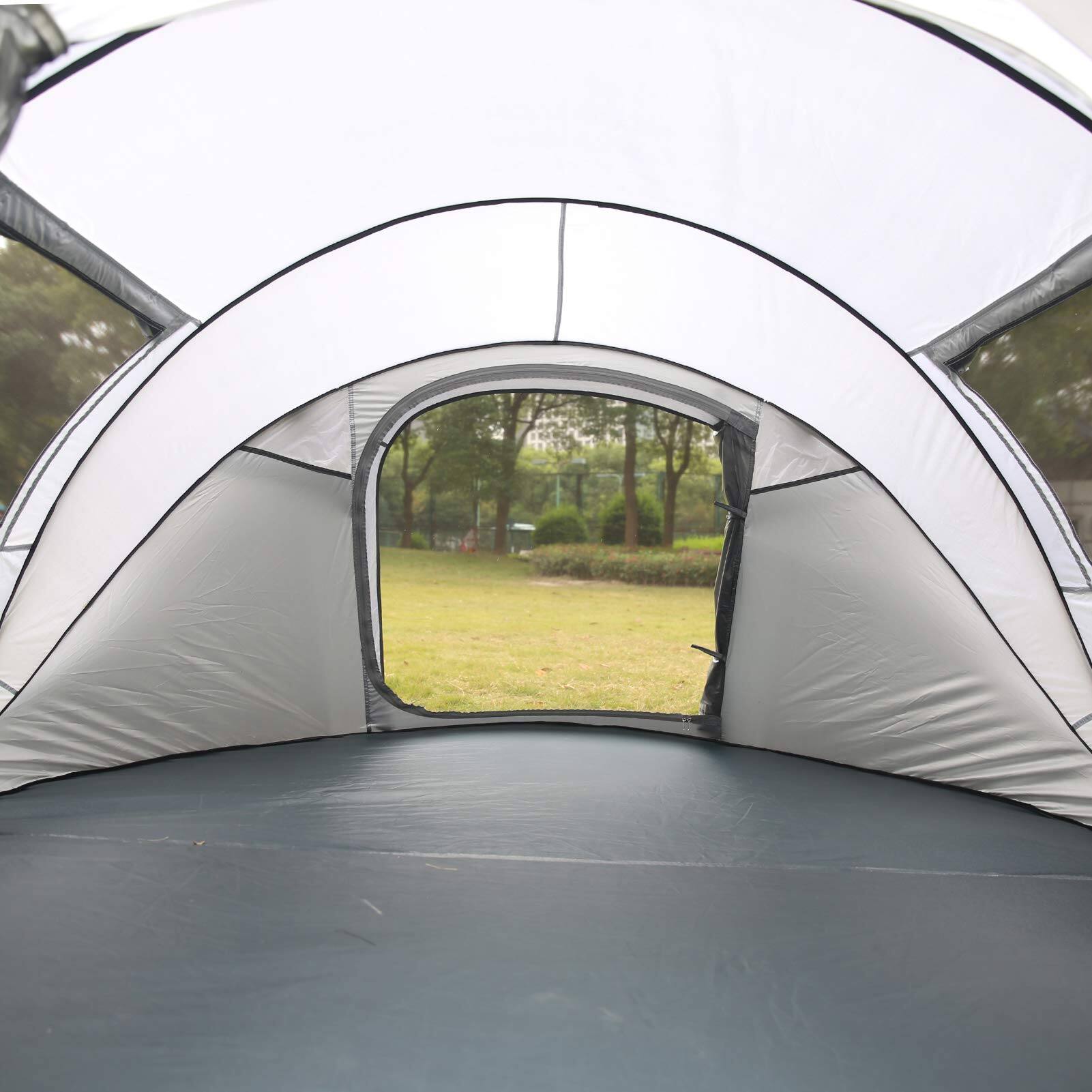 Alt View 5. Wikistore - Wikistore 4 Person Pop Up Tent Instant Setup Water Resistant Portable w/Carry Bag for Camping Hiking & Outdoor 3-Season - ‎White & Grey.