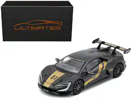 Yangwang U9 #01 Carbon Fiber with Gold Stripes "APA XPO 2025 Event Edition" 1/64 Diecast Model Car by Inno Models