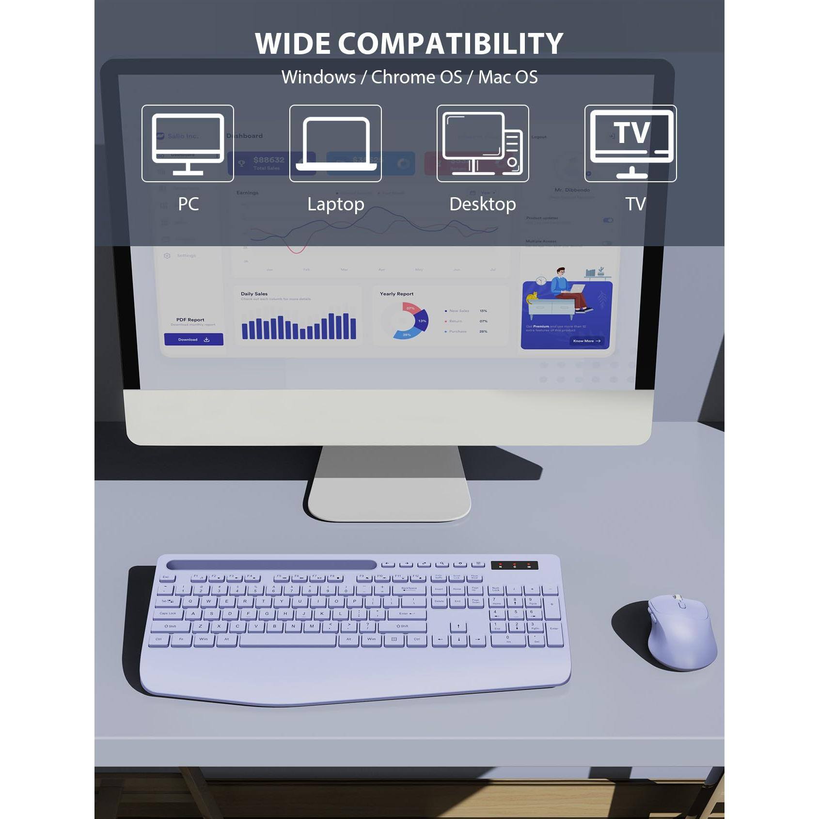 WIDE COMPATIBILITY  
Windows / Chrome OS / Mac OS  

PC  
Laptop  
Desktop  
TV  

Sala D hoard  
SERG2 - i TV PC Sacti Laptop Desktop  

Only Sales  
Yearly Report  

PDF Report  
Download  

Mi Keyboard  
$888.622  
Tecnología Bluetooth  

Mi Keyboard  
$888.622  
Tecnología Bluetooth